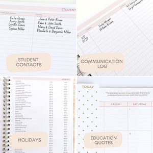 Load image into Gallery viewer, Blu Monaco Teacher Planner 2025-2026 Academic Year - Pastel Stripes, 8.5” x 11” Weekly & Monthly School Lesson Planner Book for Teachers, Spiral Bound, 215 Stickers, Bookmark, July 25-26