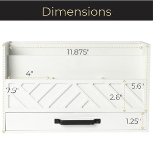 Load image into Gallery viewer, White Wooden Mail Organizer with Drawer