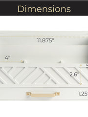 Load image into Gallery viewer, White Wood Desk Organizer with Drawer and Gold Handle