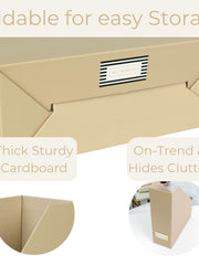 Load image into Gallery viewer, Set of 6 Foldable Magazine File Holders in Taupe with Label Holders