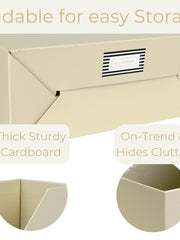 Load image into Gallery viewer, Set of 6 Foldable Magazine File Holders in Beige Linen with Label Holders