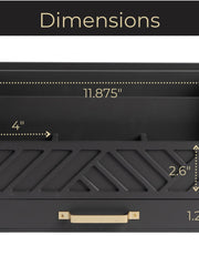 Load image into Gallery viewer, Grey Wood Desk Organizer with Drawer and Gold Handle