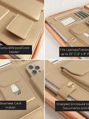 Load image into Gallery viewer, BLU MONACO Pink Vegan Leather Portfolio Binder for Women - Professional Padfolio with Magnetic Closure & Gold Trim, Business Organizer Case