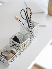 Load image into Gallery viewer, Riviera 6 Piece White Interlocking Desk Organizer Set