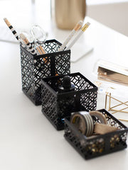 Load image into Gallery viewer, Riviera 6 Piece Black Interlocking Desk Organizer Set