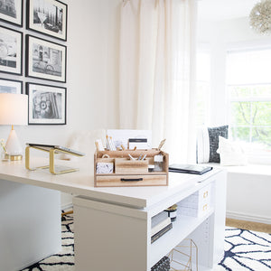 Load image into Gallery viewer, BLU MONACO Natural Wooden Office Supplies Organizer