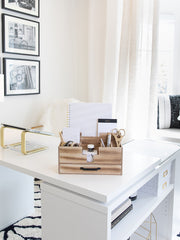 Load image into Gallery viewer, BLU MONACO Wooden Office Supplies Organizer