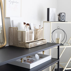 Load image into Gallery viewer, Gold Desk Organizer with Drawer