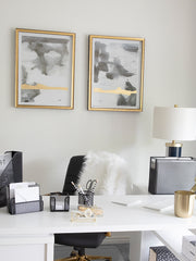 Load image into Gallery viewer, Fontvieille 5 Piece Black Desk Organizer Set With Desktop Hanging File Organizer