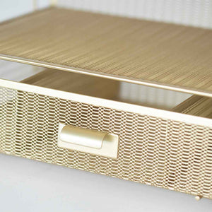 Fontvieille Desk Organizer with File Sorters and Drawer - Gold