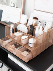 Load image into Gallery viewer, Rose Gold Desk Organizer with Drawer