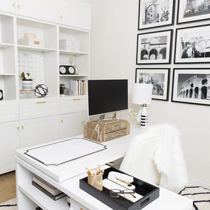 Load image into Gallery viewer, Gold Monitor Stand with Drawers