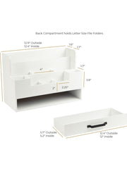 Load image into Gallery viewer, White Wooden Office Supplies Organizer