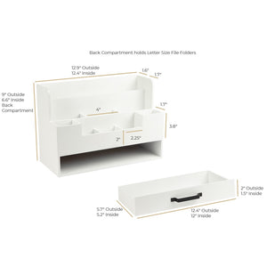 Load image into Gallery viewer, White Wooden Office Supplies Organizer