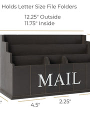 Load image into Gallery viewer, Espresso Brown Wooden Mail Organizer - 3 Tier