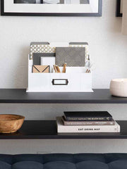 Load image into Gallery viewer, White Wooden Mail Organizer - 3 Tier with Label Holder