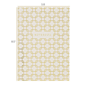 Load image into Gallery viewer, Decorative Notebooks - Set of 4 - Dark Grey and Cream with Gold Foil