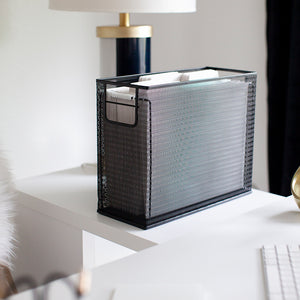 Load image into Gallery viewer, Fontvieille 5 Piece Black Desk Organizer Set With Desktop Hanging File Organizer