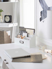 Load image into Gallery viewer, White Wooden Mail Organizer - 3 Tier with Label Holder