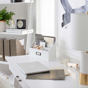 Load image into Gallery viewer, White Wooden Mail Organizer - 3 Tier with Label Holder