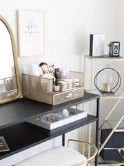 Load image into Gallery viewer, Gold Desk Organizer with Drawer