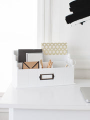 Load image into Gallery viewer, White Wooden Mail Organizer - 3 Tier with Label Holder