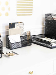 Load image into Gallery viewer, Riviera 6 Piece Black Desk Organizer Set