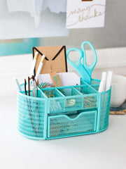 Load image into Gallery viewer, Fontvieille Aqua Desk Organizer with Drawer