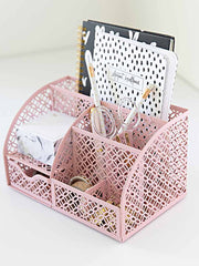 Load image into Gallery viewer, Riviera Designer Metal Desk Organizer with Drawer - Pink