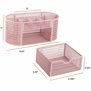 Load image into Gallery viewer, Fontvieille Pink Desk Organizer with Drawer
