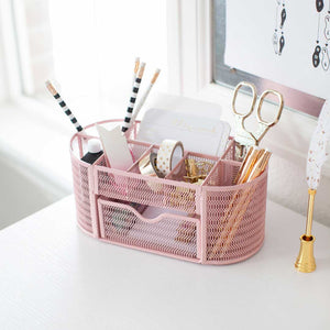 Load image into Gallery viewer, Fontvieille Pink Desk Organizer with Drawer