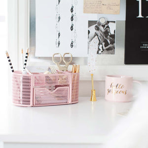 Load image into Gallery viewer, Fontvieille Pink Desk Organizer with Drawer