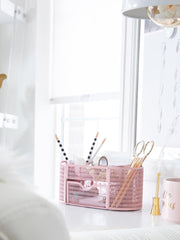 Load image into Gallery viewer, Fontvieille Pink Desk Organizer with Drawer