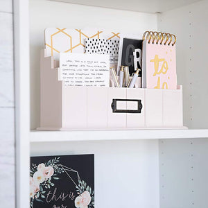 Load image into Gallery viewer, Light Pink Wooden Mail Organizer - 3 Tier