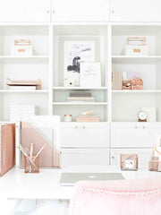 Load image into Gallery viewer, Fontvieille 5 Piece Rose Gold Desk Organizer Set with Desktop Hanging File Organizer