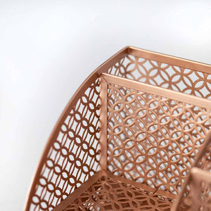 Load image into Gallery viewer, Riviera Designer Metal Desk Organizer with Drawer - Rose Gold