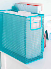 Load image into Gallery viewer, Fontvieille 5 Piece Teal Desk Organizer Set with Desktop Hanging File Organizer