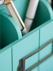Load image into Gallery viewer, Teal Wooden Mail Organizer - 3 Tier with Label Holder