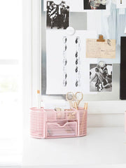 Load image into Gallery viewer, Fontvieille Pink Desk Organizer with Drawer