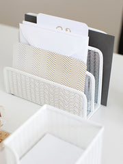 Load image into Gallery viewer, Fontvieille 5 Piece White Desk Organizer Set with Desktop Hanging File Organizer