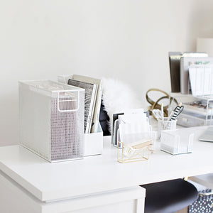 Load image into Gallery viewer, Fontvieille 5 Piece White Desk Organizer Set with Desktop Hanging File Organizer