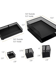 Load image into Gallery viewer, Riviera 6 Piece Black Interlocking Desk Organizer Set