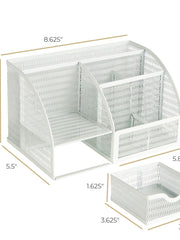 Load image into Gallery viewer, Fontvieille Unique Metal White Desk Organizer with Drawer