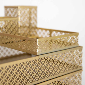 Load image into Gallery viewer, Riviera 6 Piece Gold Interlocking Desk Organizer Set