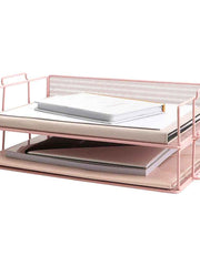 Load image into Gallery viewer, Fontvieille Stackable Pink Paper Tray - Set of 2 - Letter Size