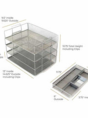 Load image into Gallery viewer, Stackable Paper Trays with Accessory Tray - 4 Tier - Silver Metal Mesh - Letter Size