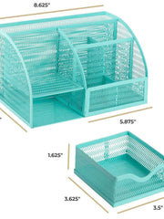 Load image into Gallery viewer, Fontvieille Unique Metal Aqua Desk Organizer with Drawer