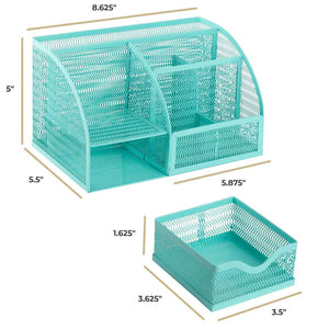 Load image into Gallery viewer, Fontvieille Unique Metal Aqua Desk Organizer with Drawer