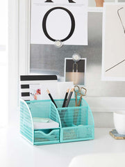 Load image into Gallery viewer, Fontvieille Unique Metal Aqua Desk Organizer with Drawer