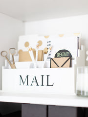 Load image into Gallery viewer, White Wooden Mail Organizer - 3 Tier